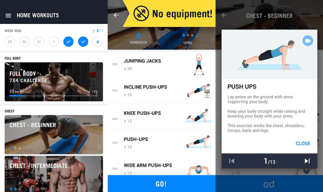 تطبيق اللياقة البدنية Home Workout تمارين منزلية بدون معدات